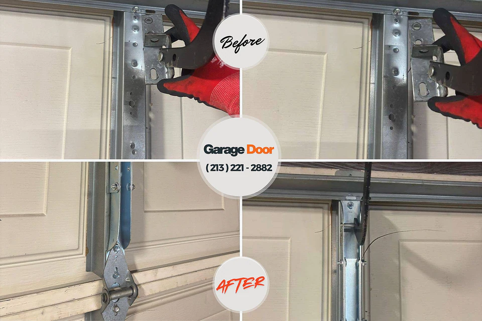Before and after: garage door repair Roscommon, MI